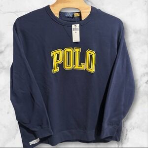 Polo Ralph Lauren Mens Crewneck Sweatshirt 4XLT Polo Spell Out Navy